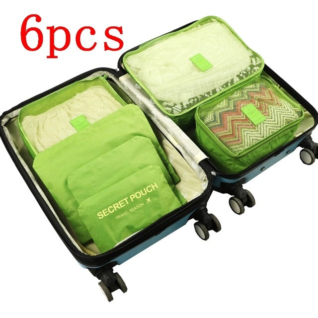8 pieces Waterproof Travel Bags | Clothes Luggage Organizer