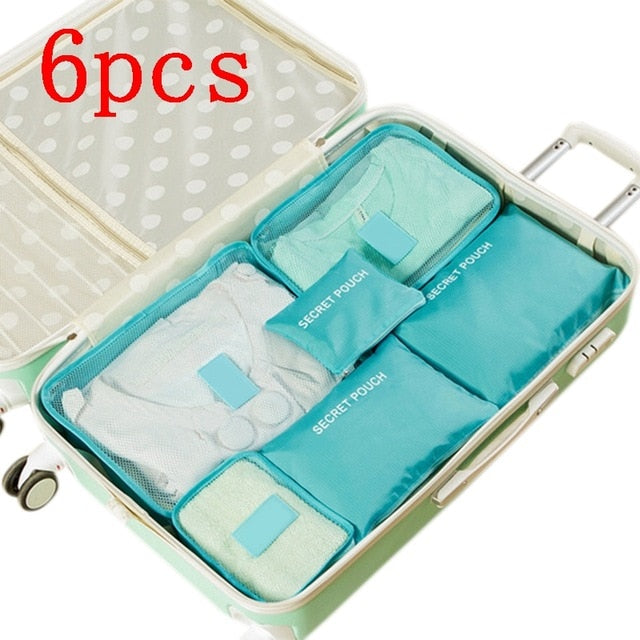 8 pieces Waterproof Travel Bags | Clothes Luggage Organizer
