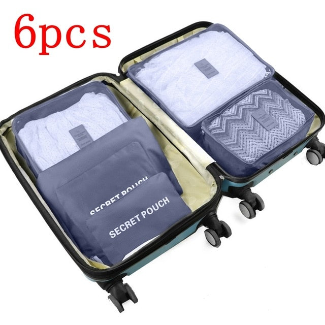 8 pieces Waterproof Travel Bags | Clothes Luggage Organizer