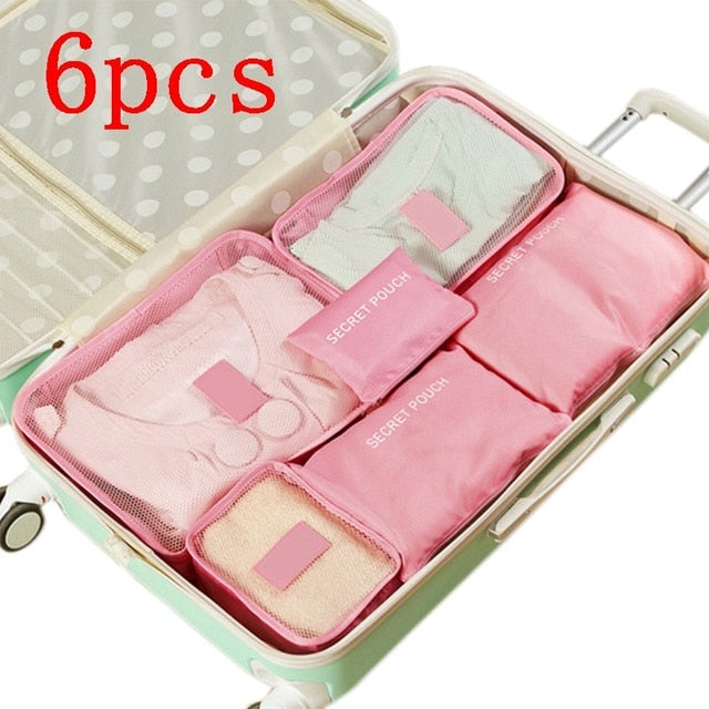 8 pieces Waterproof Travel Bags | Clothes Luggage Organizer