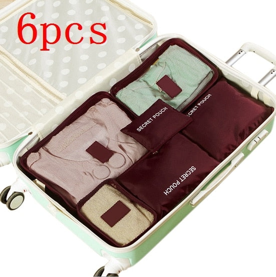 8 pieces Waterproof Travel Bags | Clothes Luggage Organizer