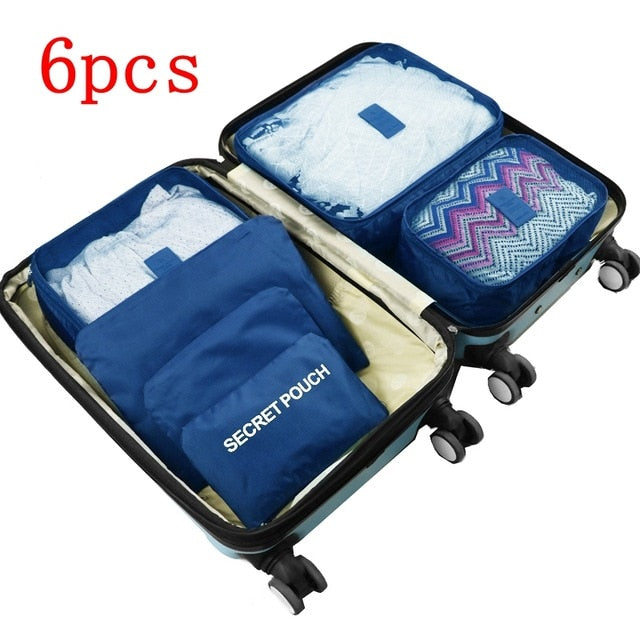 8 pieces Waterproof Travel Bags | Clothes Luggage Organizer