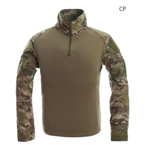TACVASEN Long Sleeve Tactical T Shirt for Men | Camouflage Khaki Shirts