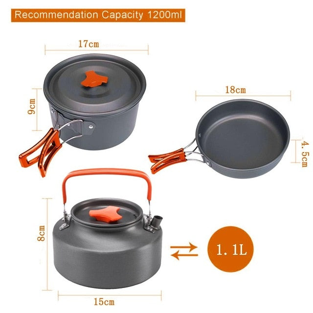High Temperature Resistance Ultra light Camping Cookware Kit