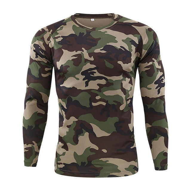 Military Camouflage Long Sleeve T-shirt for Men