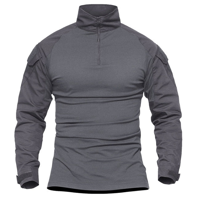 TACVASEN Long Sleeve Tactical T Shirt for Men | Camouflage Khaki Shirts