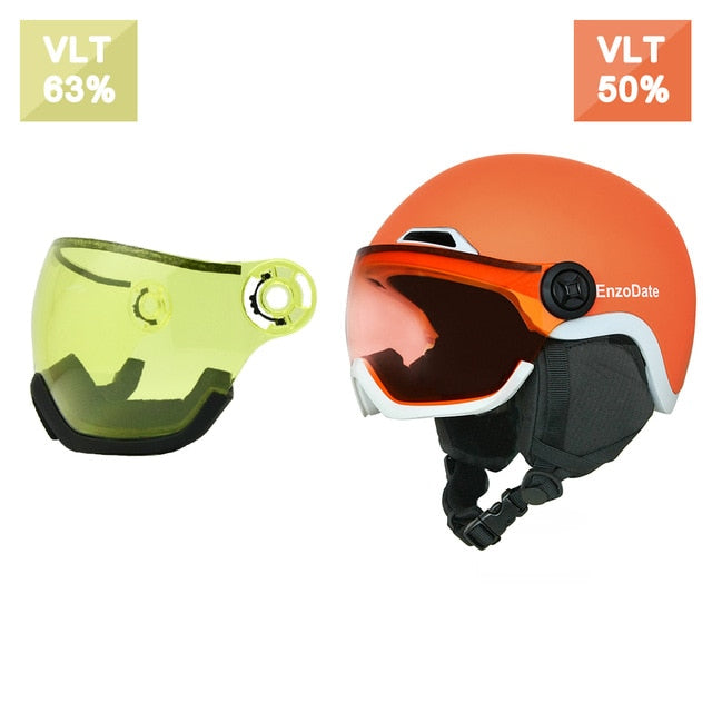 Daisy One Ski Snow Helmet with Integrated Goggles Shield | Night Vision