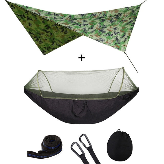 Automatic Quick Open Mosquito Net Hammock Tent With Waterproof Canopy