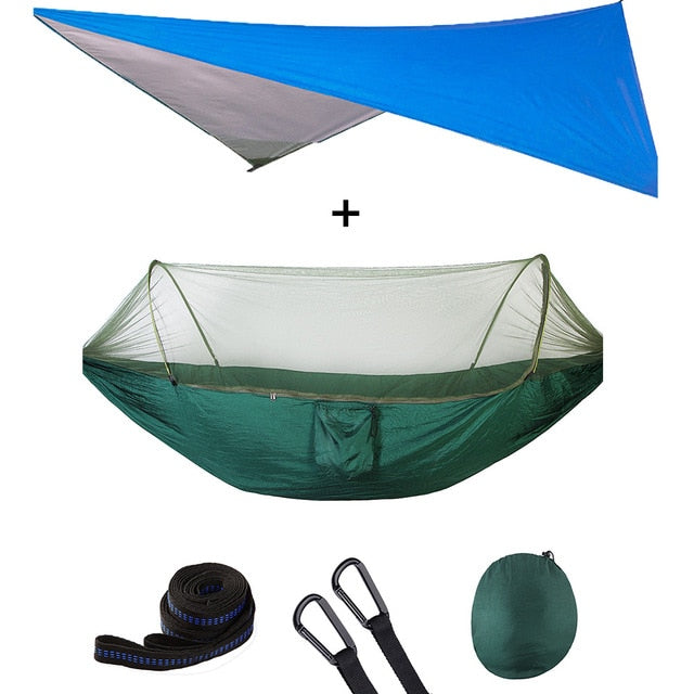 Automatic Quick Open Mosquito Net Hammock Tent With Waterproof Canopy