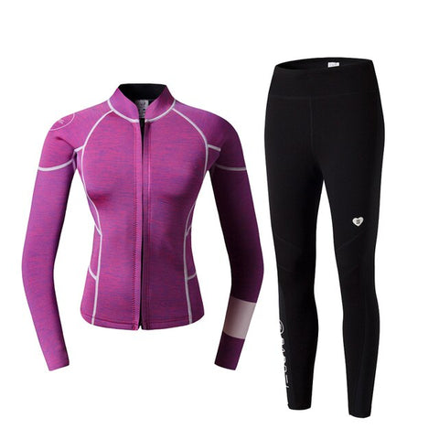 Girls Neoprene Wetsuit Top Jackets Long Pants For Watersports