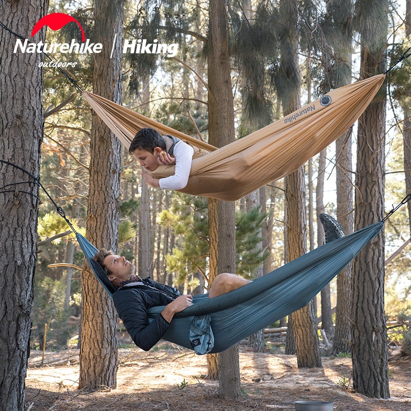 NatureHike Loiding weight 200KG 2 Person Ultralight Inflatable Camping Hammock Tent 210T Nylon Outdoor Camping Hunting Hammock