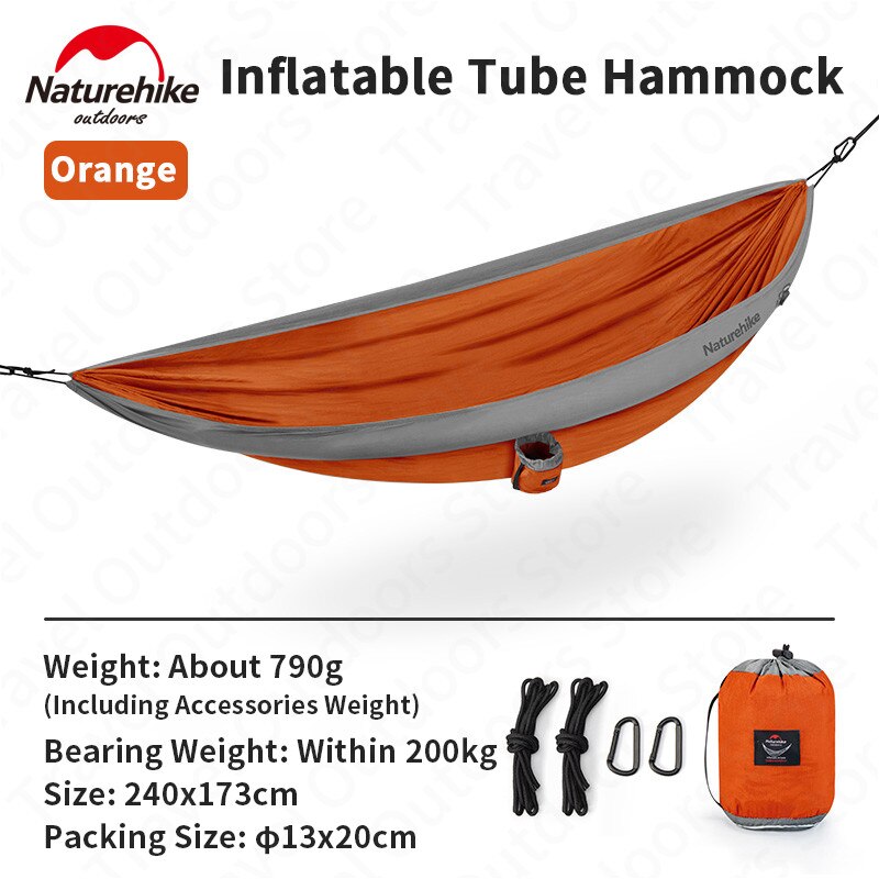 NatureHike Loiding weight 200KG 2 Person Ultralight Inflatable Camping Hammock Tent 210T Nylon Outdoor Camping Hunting Hammock