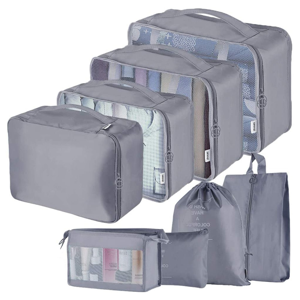 Polyester Grey 6 PCS TRAVEL STORAGE BAG, For Clothes Suitcase at Rs 285 in  Surat