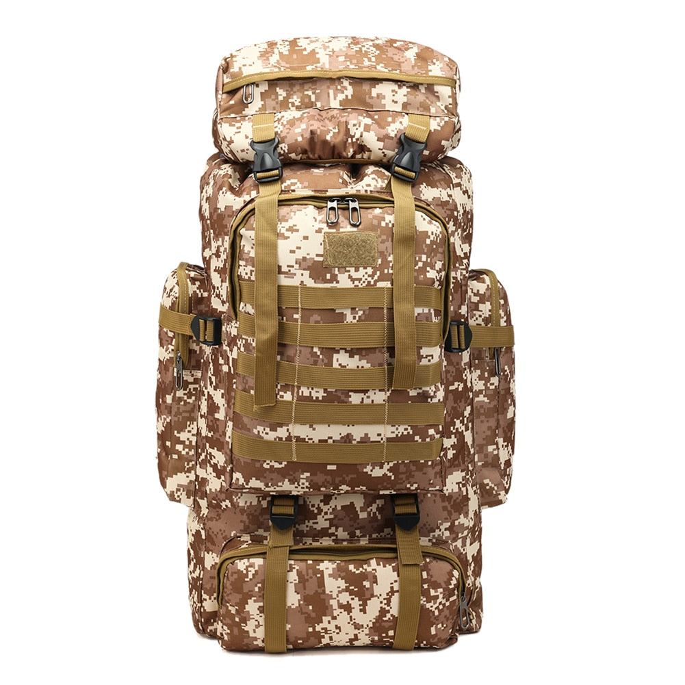 70L Military Backpack Tactical Canvas Army Bag Outdoor Molle Camouflage Travel Hiking Camping Rucksack Mochila Militar XA258D