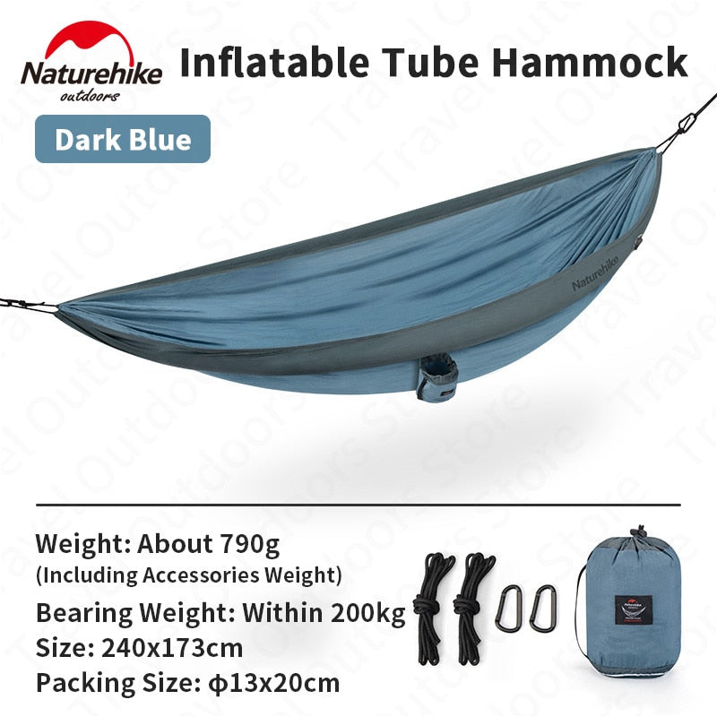 NatureHike Loiding weight 200KG 2 Person Ultralight Inflatable Camping Hammock Tent 210T Nylon Outdoor Camping Hunting Hammock