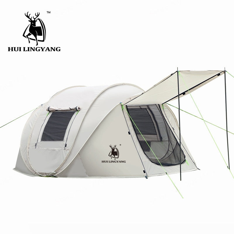 HUI LINGYANG Throw Pop Up Tent 4-6 Person Outdoor Automatic Tents Double Layers Large Family Tent Waterproof Camping Hiking Tent