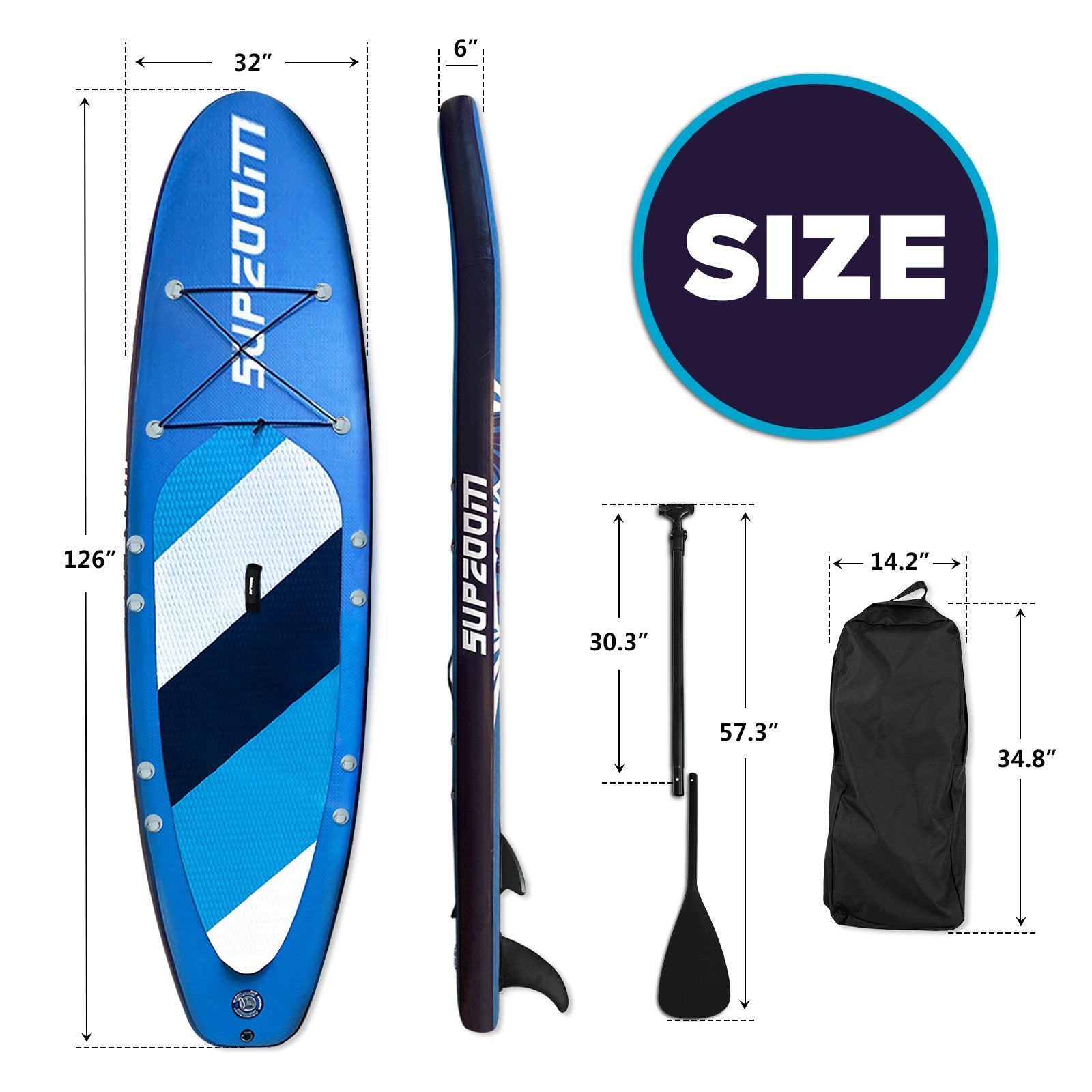 Supzoom 10'6" Long Turtle Animal Style Inflatable Paddle Board