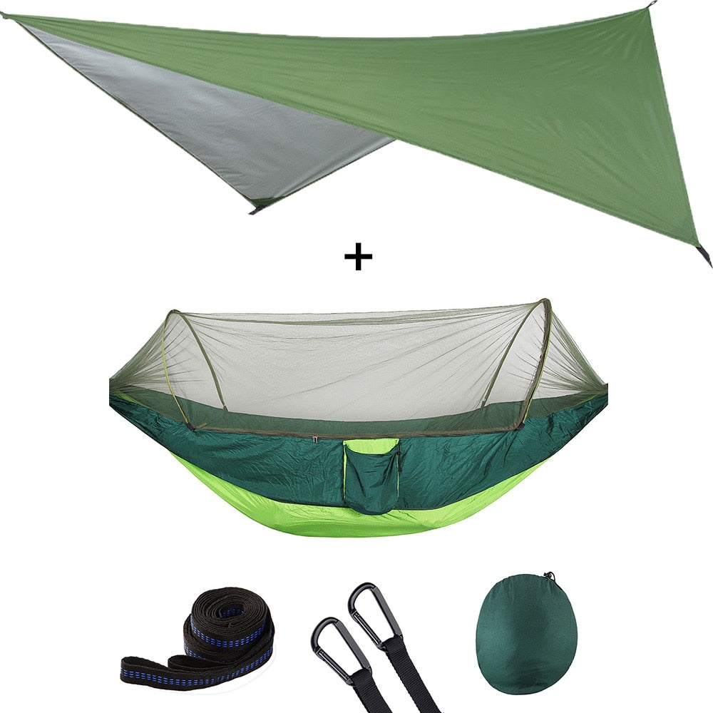 Automatic Quick Open Mosquito Net Hammock Tent With Waterproof Canopy