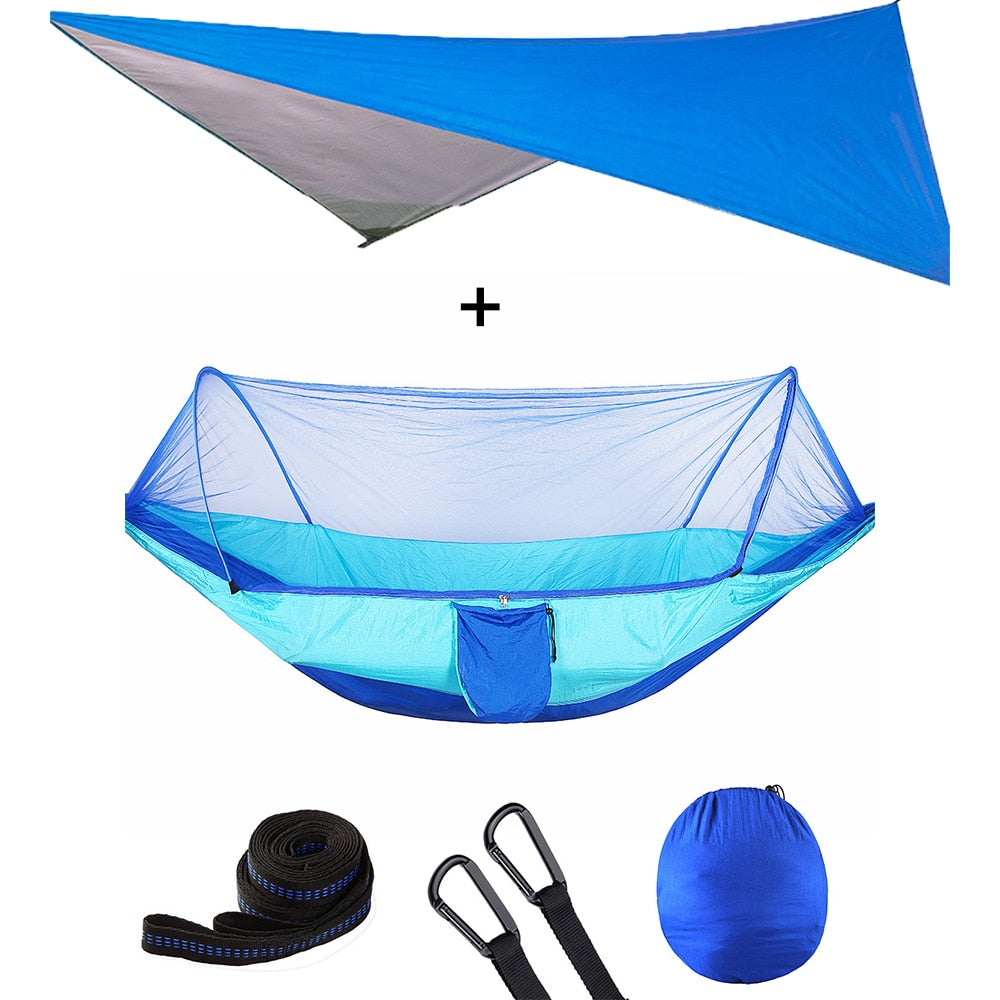 Automatic Quick Open Mosquito Net Hammock Tent With Waterproof Canopy