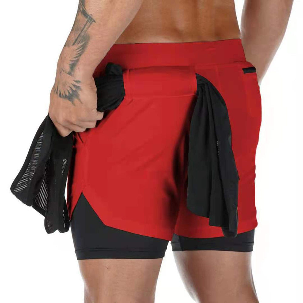 2021 Summer Running Shorts Men 2 in 1 Sports Jogging