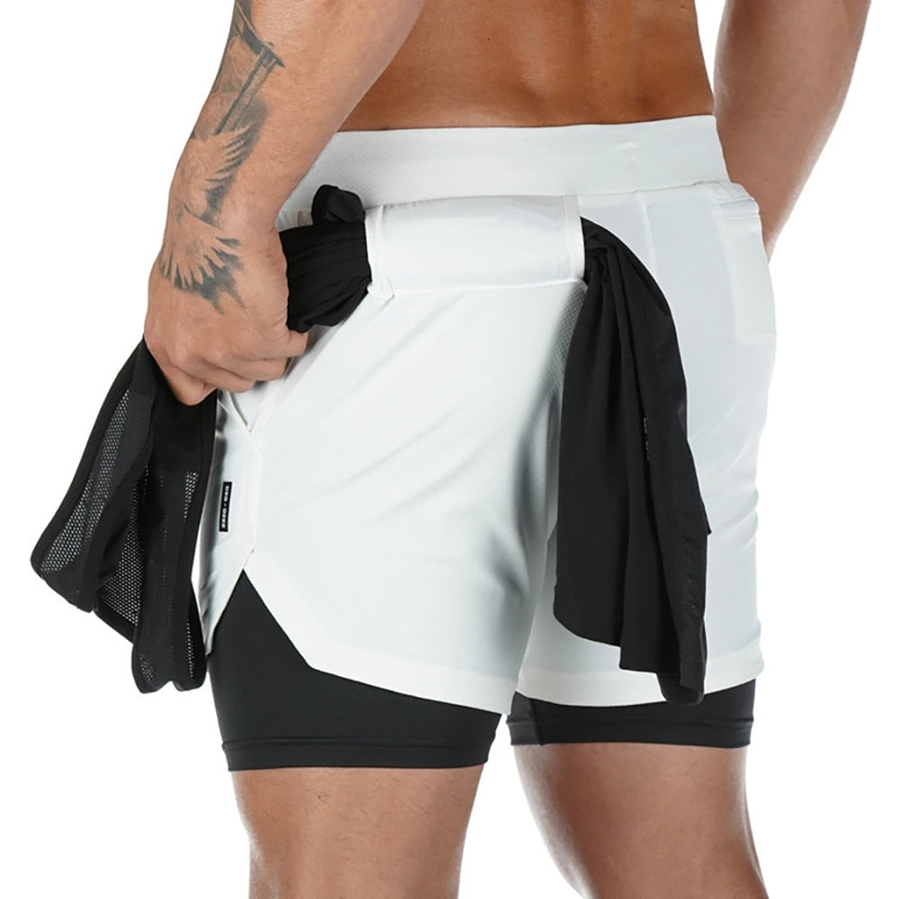 2021 Summer Running Shorts Men 2 in 1 Sports Jogging