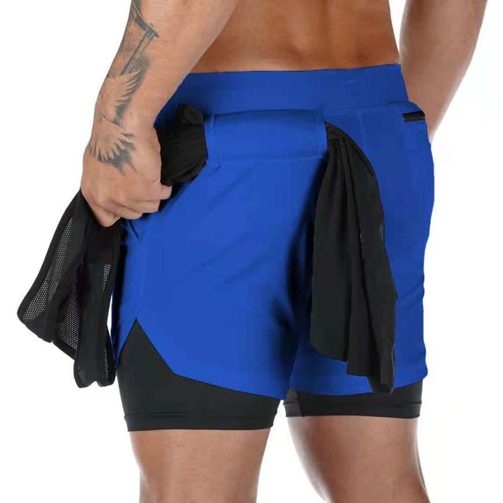 2021 Summer Running Shorts Men 2 in 1 Sports Jogging