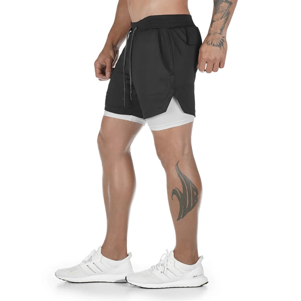 2021 Summer Running Shorts Men 2 in 1 Sports Jogging