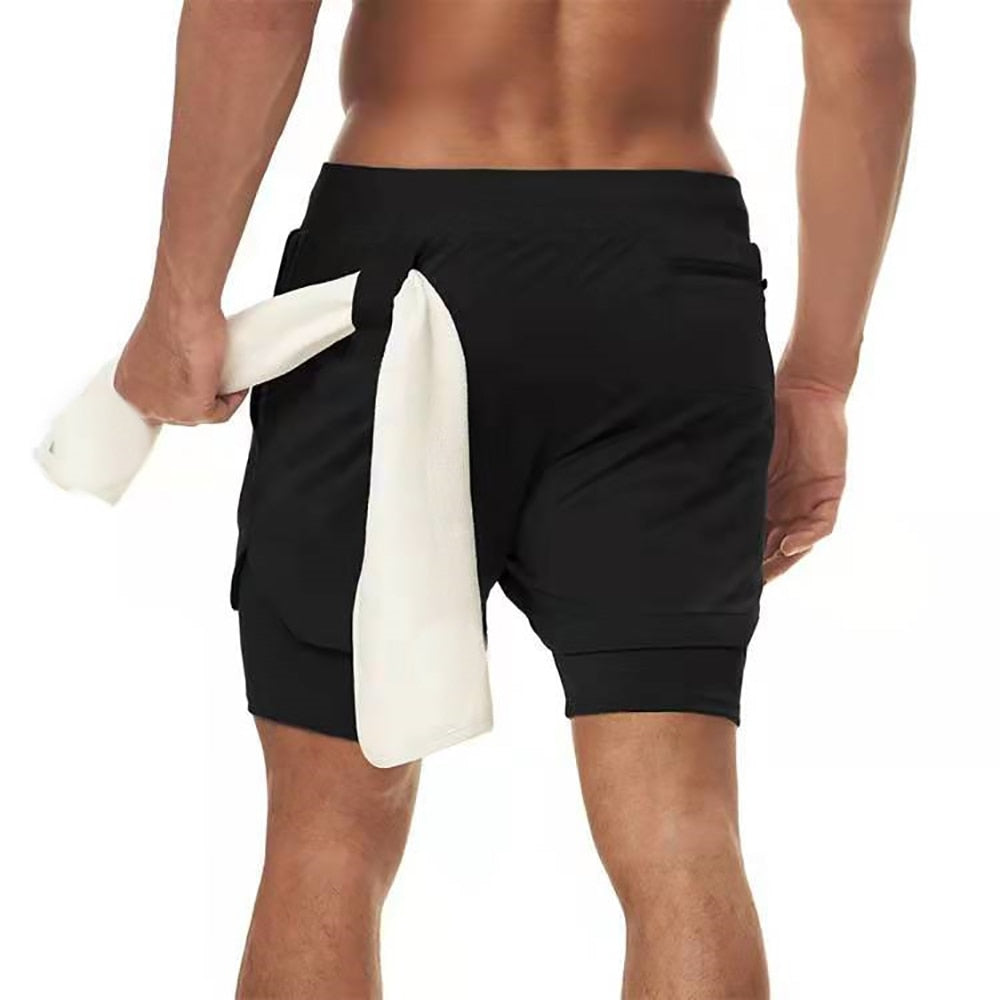 2021 Summer Running Shorts Men 2 in 1 Sports Jogging