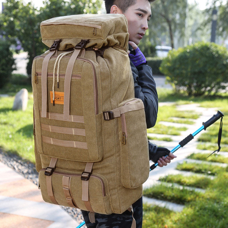 70L Military Backpack Tactical Canvas Army Bag Outdoor Molle Camouflage Travel Hiking Camping Rucksack Mochila Militar XA258D