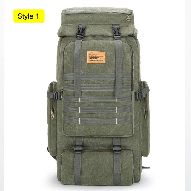 70L Military Backpack Tactical Canvas Army Bag Outdoor Molle Camouflage Travel Hiking Camping Rucksack Mochila Militar XA258D