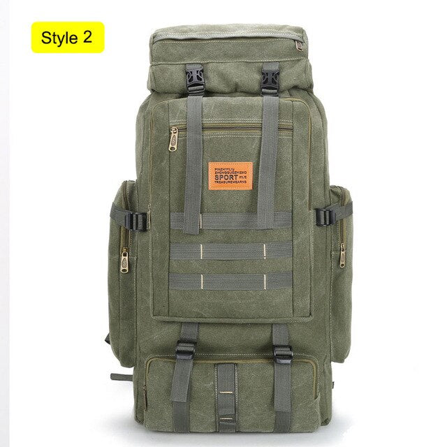 70L Military Backpack Tactical Canvas Army Bag Outdoor Molle Camouflage Travel Hiking Camping Rucksack Mochila Militar XA258D