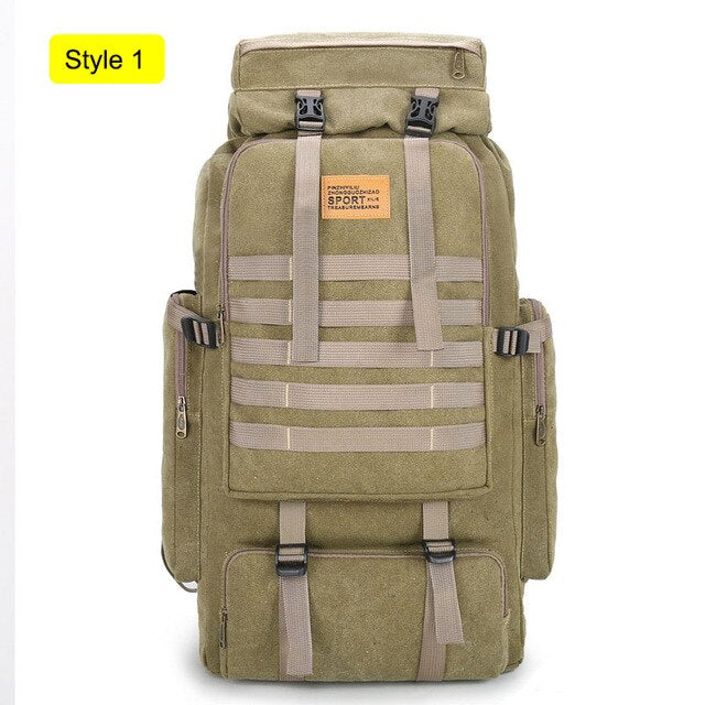 70L Military Backpack Tactical Canvas Army Bag Outdoor Molle Camouflage Travel Hiking Camping Rucksack Mochila Militar XA258D