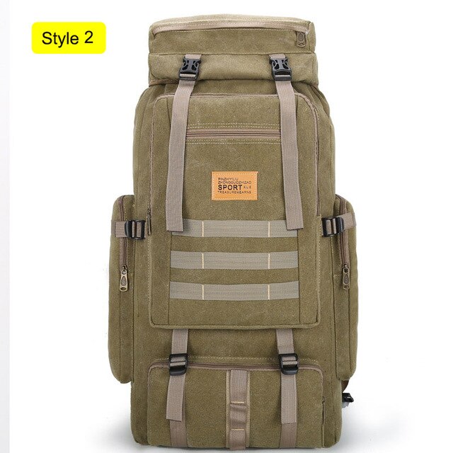 70L Military Backpack Tactical Canvas Army Bag Outdoor Molle Camouflage Travel Hiking Camping Rucksack Mochila Militar XA258D