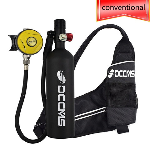 DCCMS mini diving tank 4 in 1 with air pump 1000 ml oxygen cylinder diving respirator scuba diving equipment set