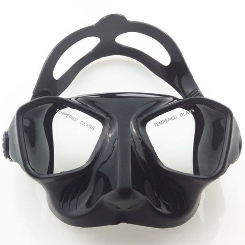 Extreme low volume spearfishing mask black silicon freediving mask