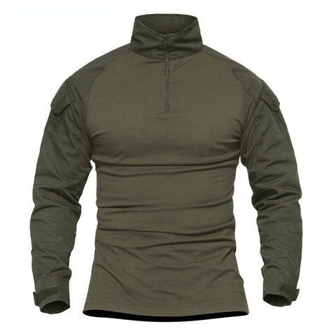 TACVASEN Long Sleeve Tactical T Shirt for Men | Camouflage Khaki Shirts