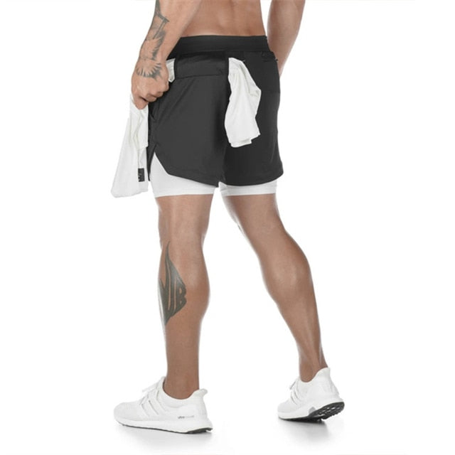 2021 Summer Running Shorts Men 2 in 1 Sports Jogging