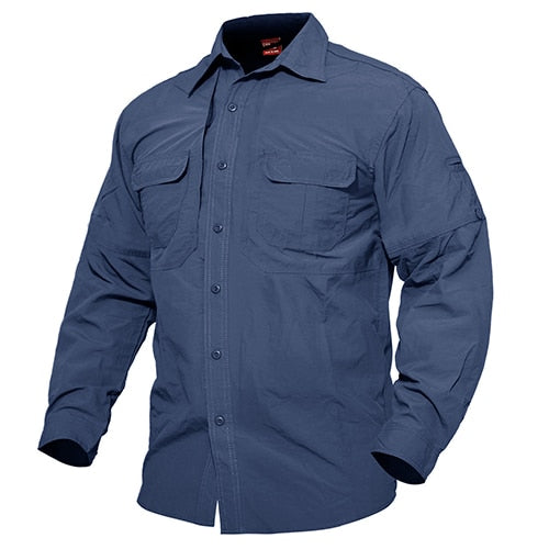 Tactical Mens Outdoor Shirts Quick Dry, Long Sleeved, Turndown