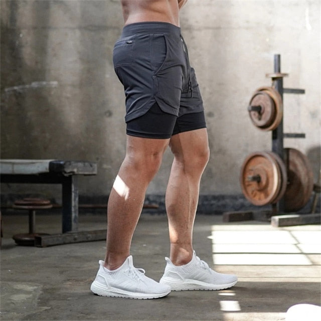 2021 Summer Running Shorts Men 2 in 1 Sports Jogging