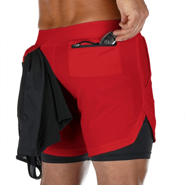 2021 Summer Running Shorts Men 2 in 1 Sports Jogging