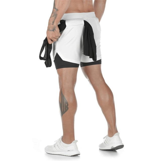 2021 Summer Running Shorts Men 2 in 1 Sports Jogging