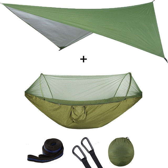 Automatic Quick Open Mosquito Net Hammock Tent With Waterproof Canopy