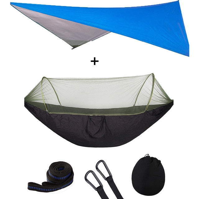 Automatic Quick Open Mosquito Net Hammock Tent With Waterproof Canopy