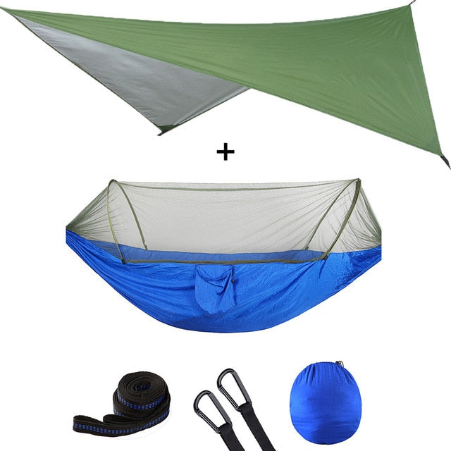 Automatic Quick Open Mosquito Net Hammock Tent With Waterproof Canopy