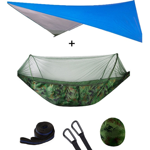 Automatic Quick Open Mosquito Net Hammock Tent With Waterproof Canopy