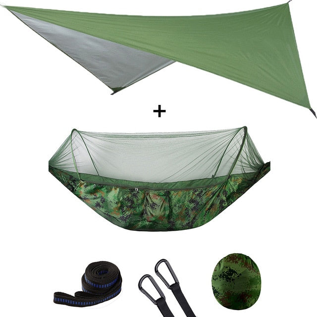 Automatic Quick Open Mosquito Net Hammock Tent With Waterproof Canopy