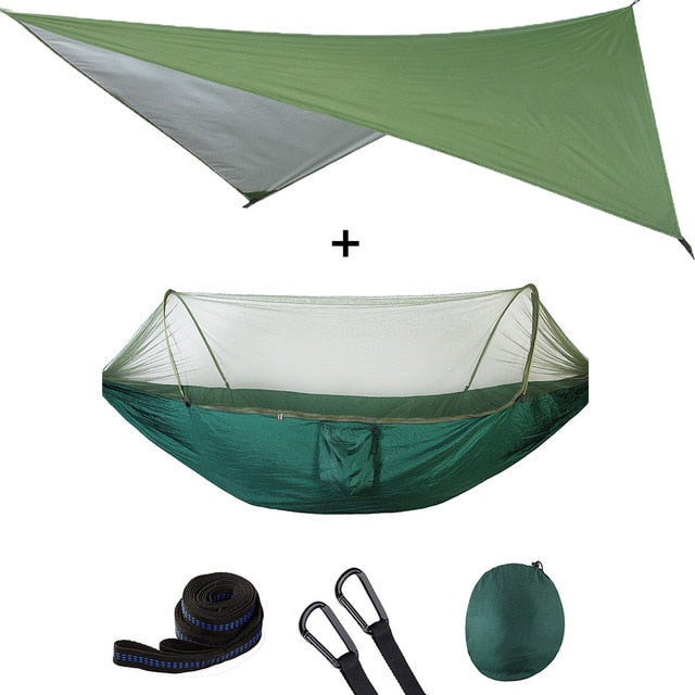 Automatic Quick Open Mosquito Net Hammock Tent With Waterproof Canopy