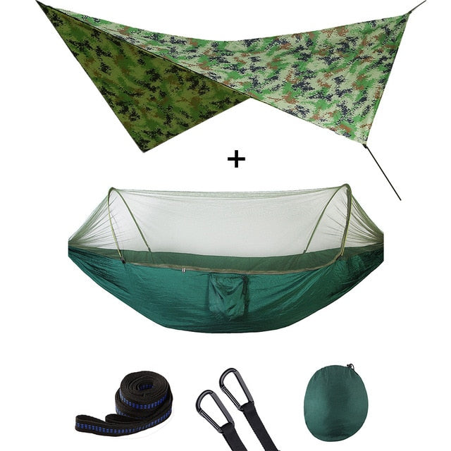 Automatic Quick Open Mosquito Net Hammock Tent With Waterproof Canopy