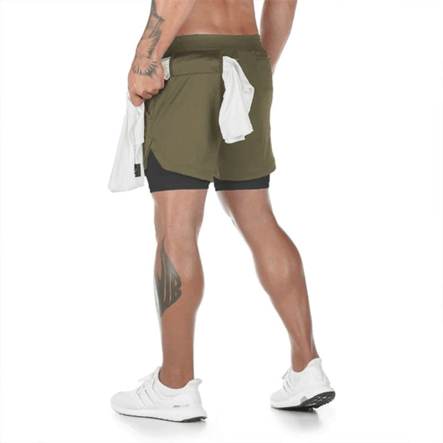 2021 Summer Running Shorts Men 2 in 1 Sports Jogging