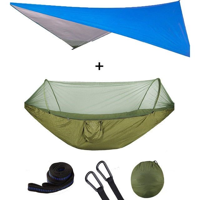 Automatic Quick Open Mosquito Net Hammock Tent With Waterproof Canopy